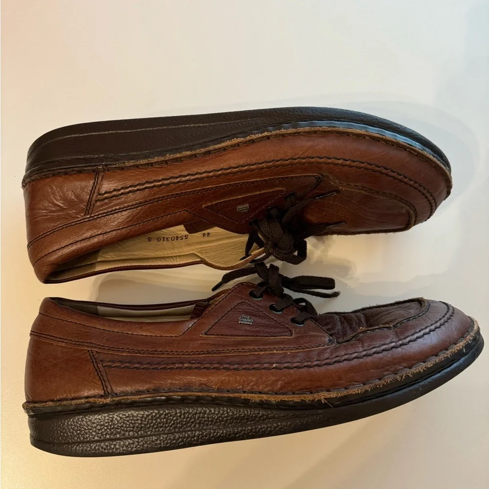 Finn Comfort Leather London Oxfords Brown Shoe Made in Germany Size 44 Men